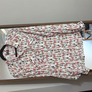 Cruel Denim 100% Rayon Llama Print Western Top, Size XL